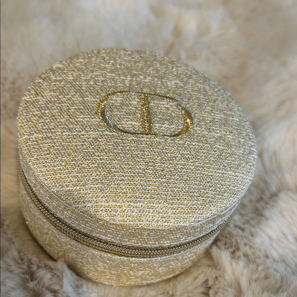 Dior Gold Textured Cosmetic Case. LAST DAY